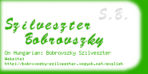szilveszter bobrovszky business card